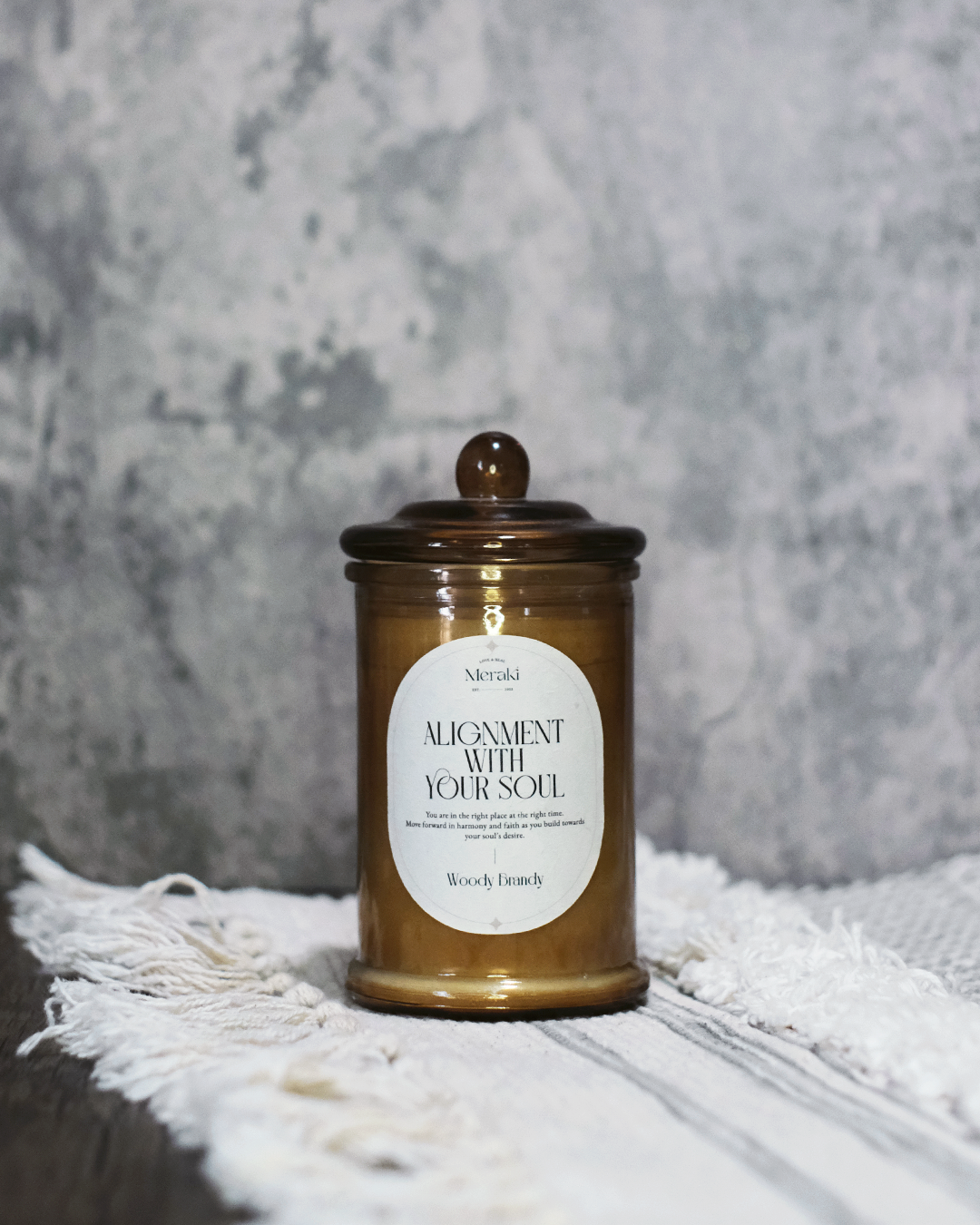 Angel Guidance Blessing Candle: Woody Brandy