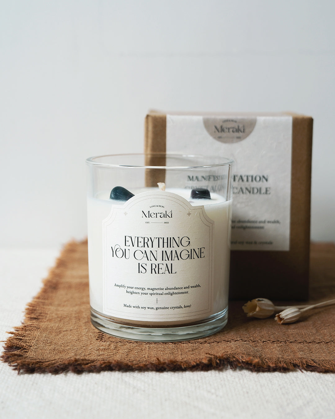 Manifestation Crystal Candle: Geranium & Fig