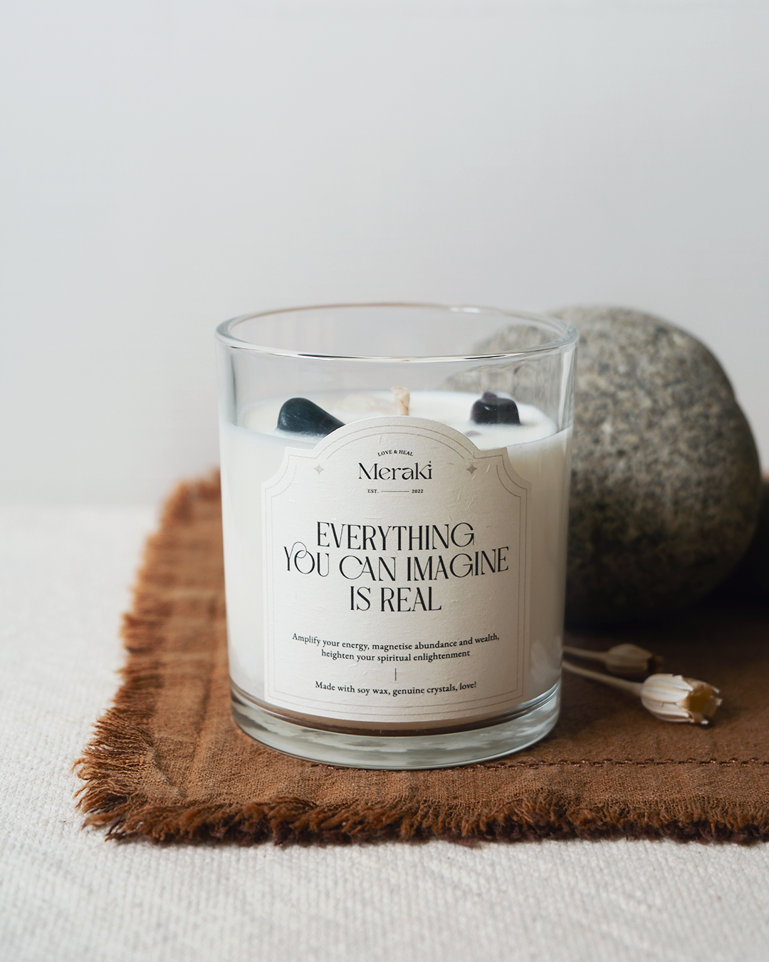 Manifestation Crystal Candle: Geranium & Fig