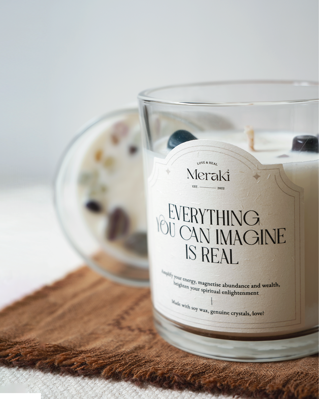 Manifestation Crystal Candle: Geranium & Fig