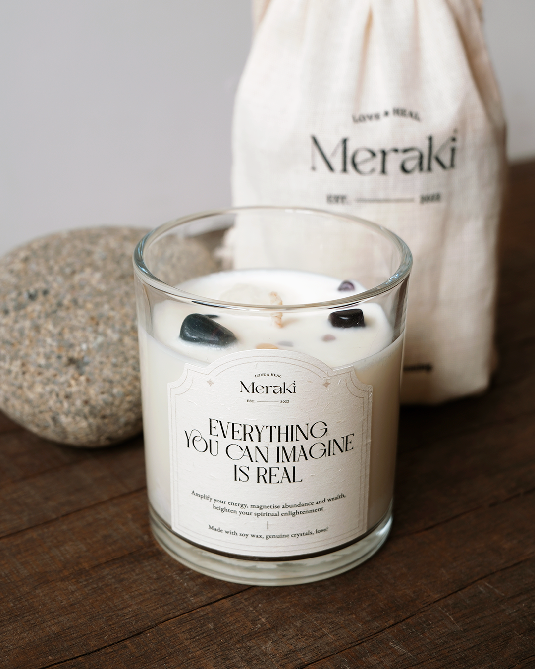 Manifestation Crystal Candle: Geranium & Fig