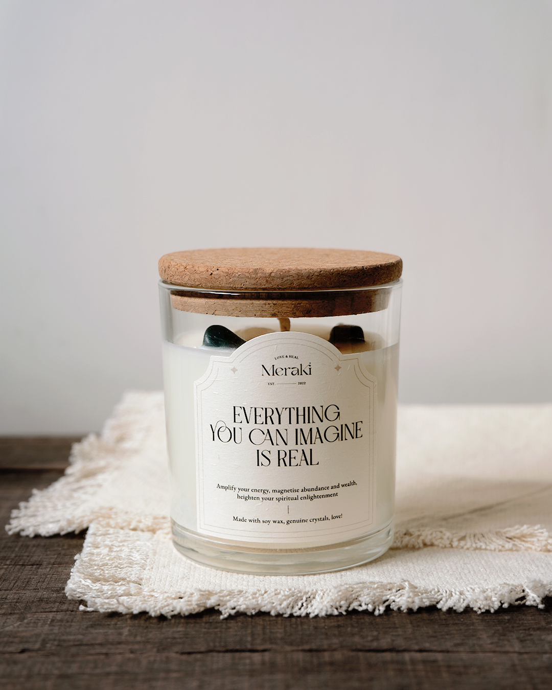 Manifestation Crystal Candle: Geranium & Fig