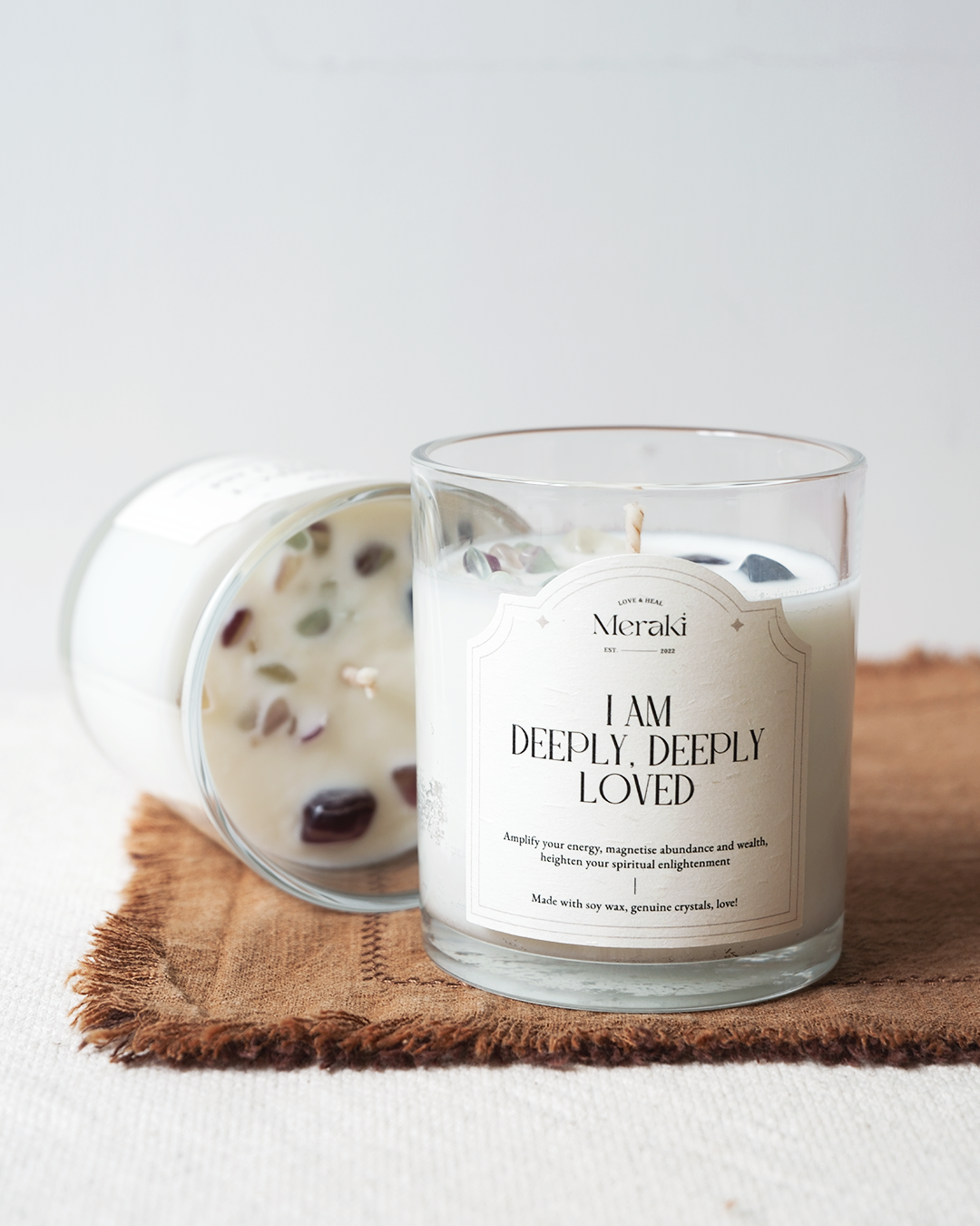 Manifestation Crystal Candle: Geranium & Black Currant