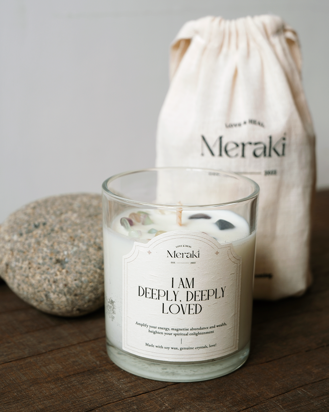 Manifestation Crystal Candle: Geranium & Black Currant