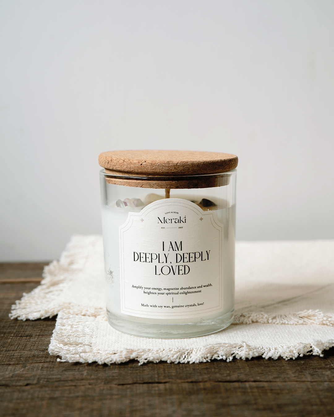 Manifestation Crystal Candle: Geranium & Black Currant