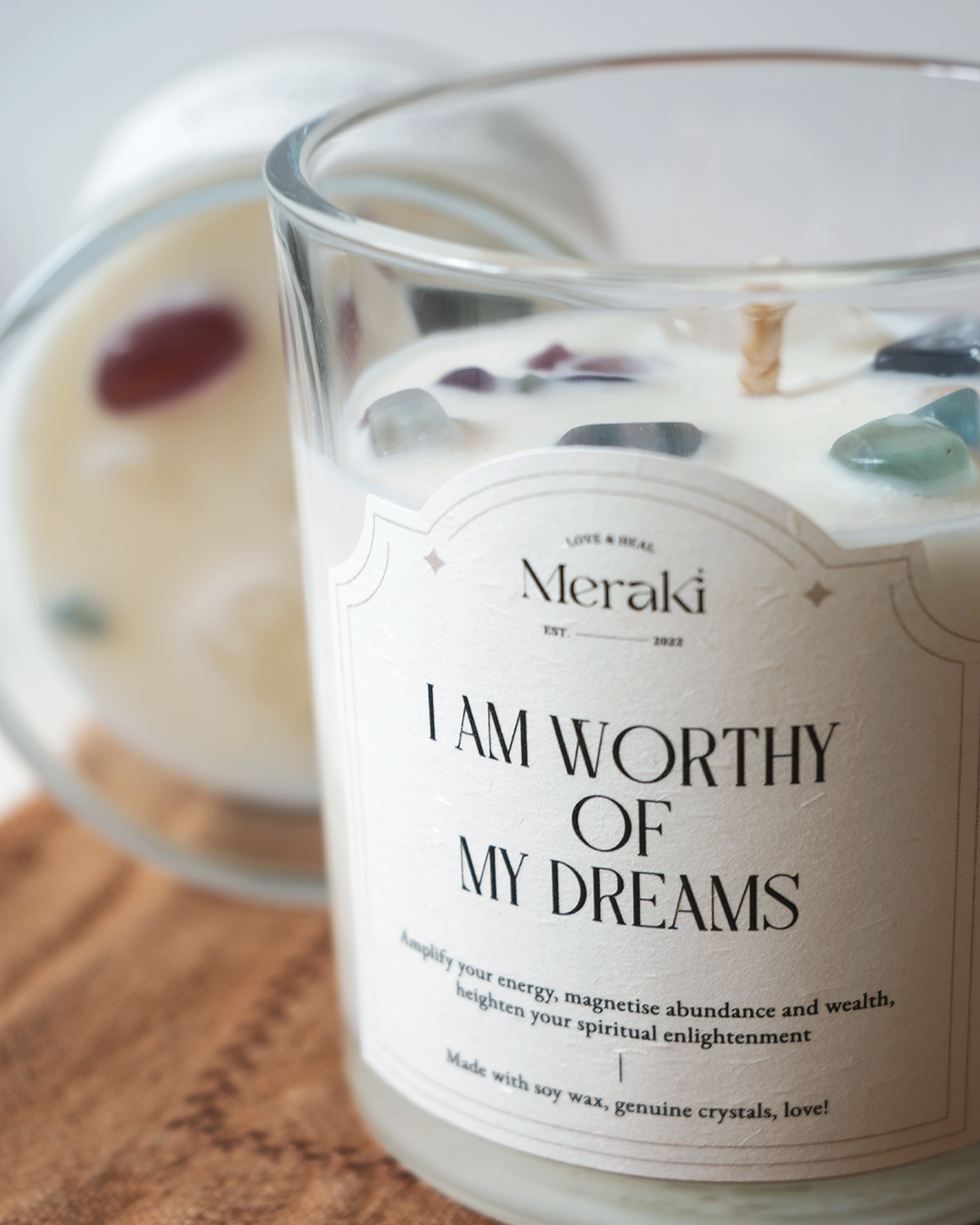 Manifestation Crystal Candle: Lavender Sage