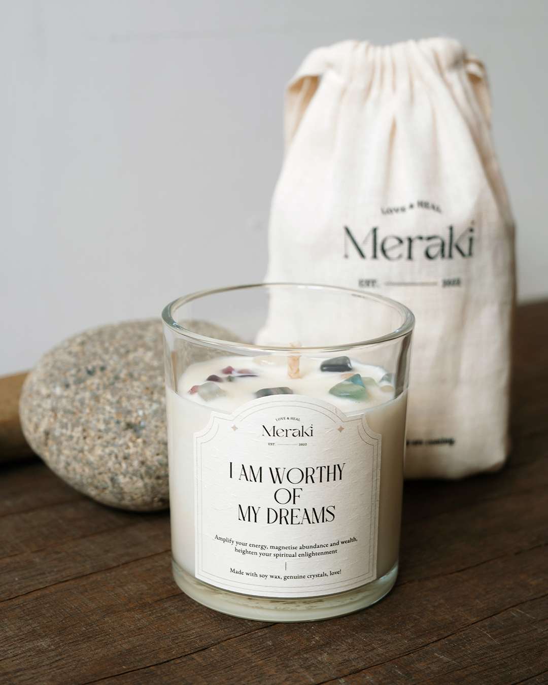 Manifestation Crystal Candle: Lavender Sage