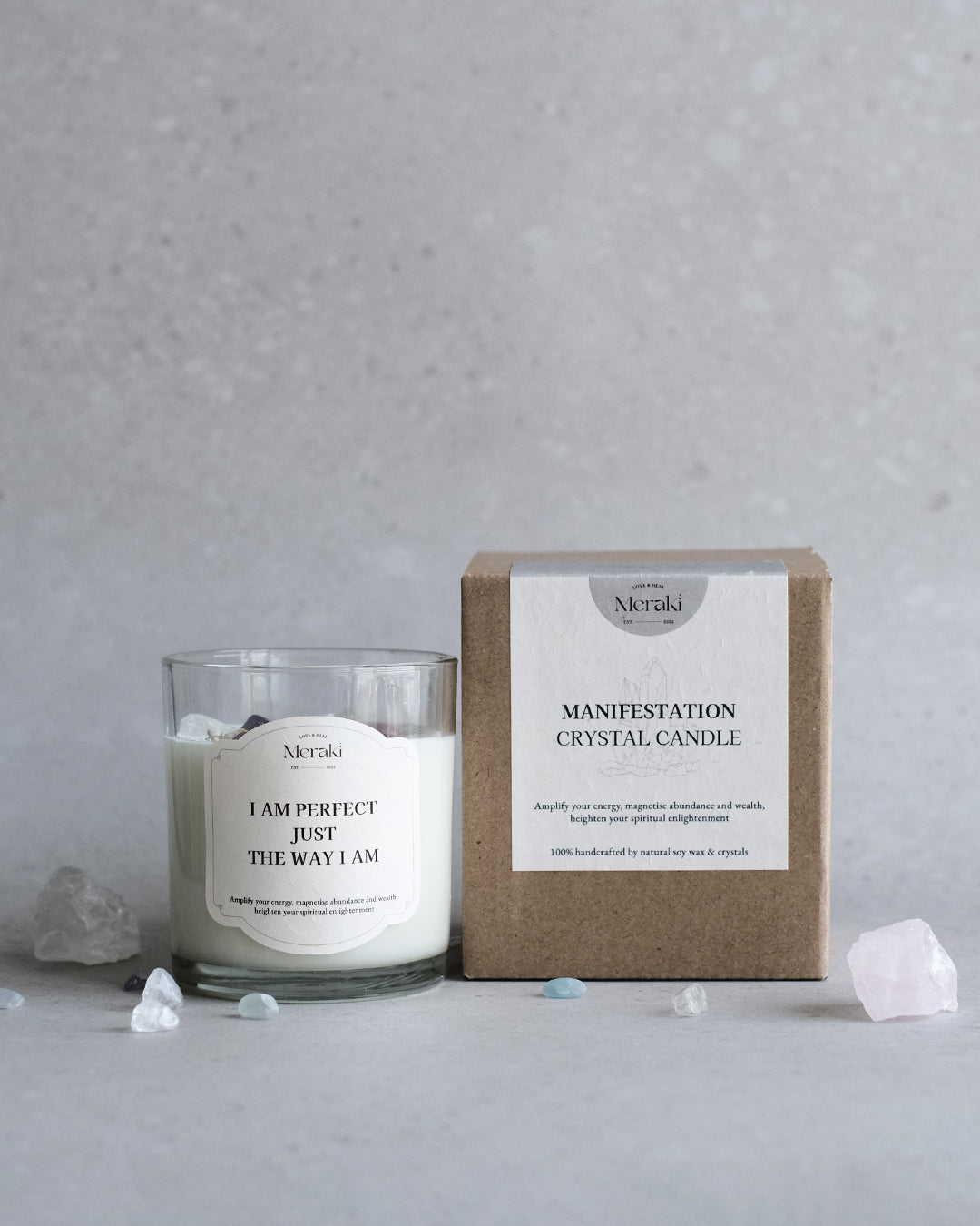 Manifestation Crystal Candle: Self-Confidence Affirmation