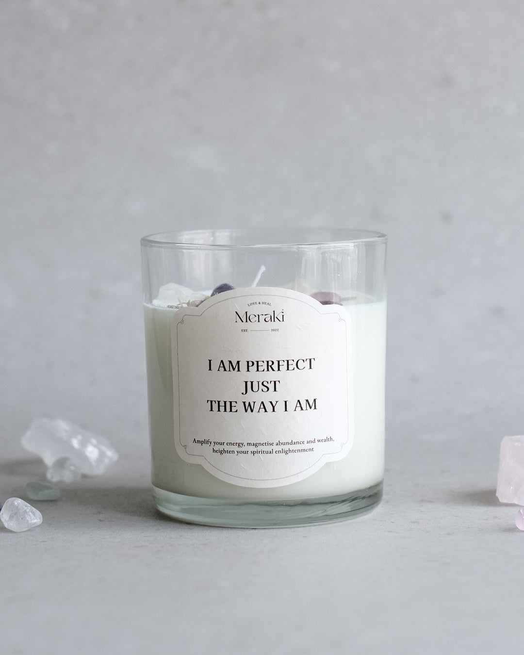 Manifestation Crystal Candle: Self-Confidence Affirmation