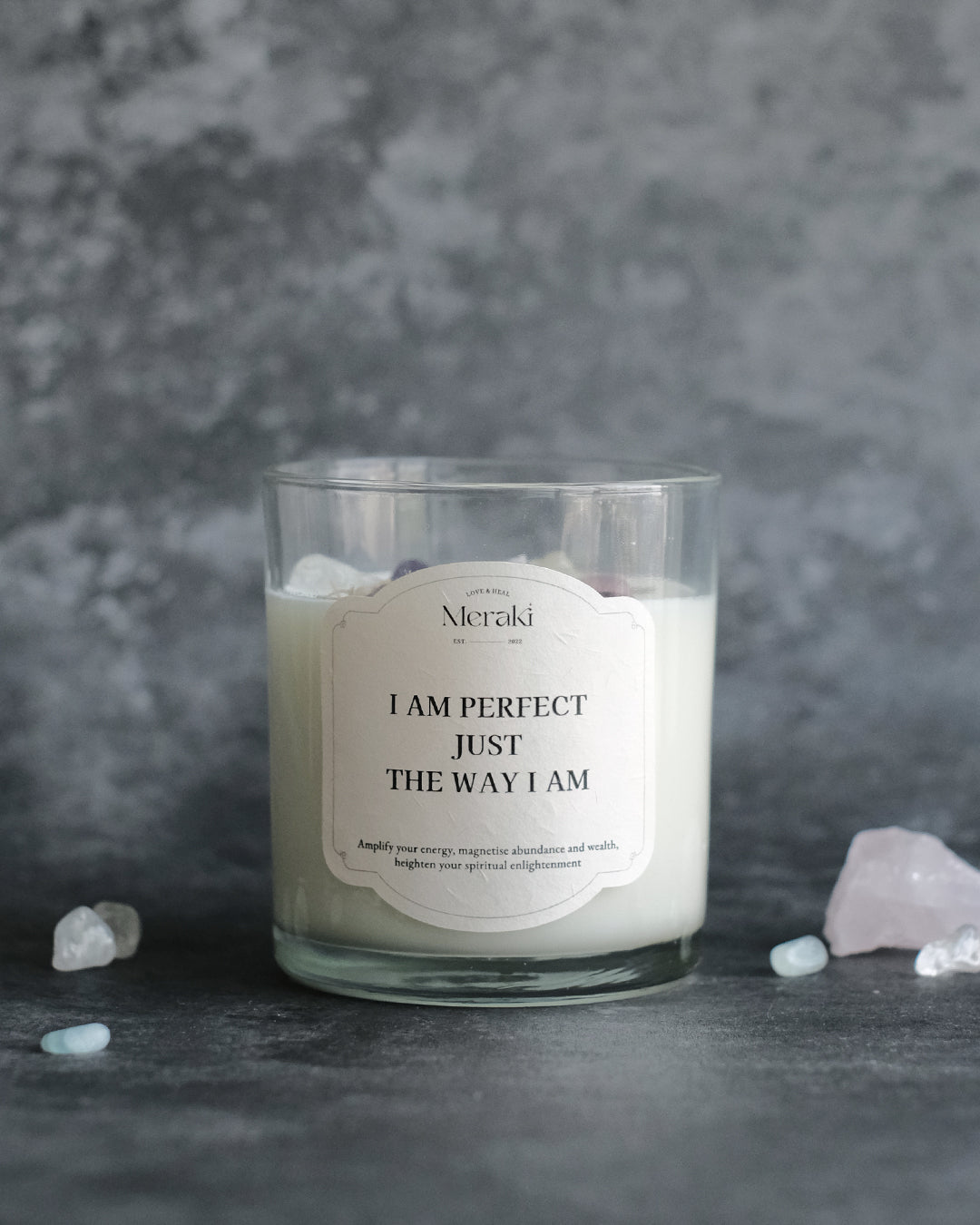 Manifestation Crystal Candle: Self-Confidence Affirmation